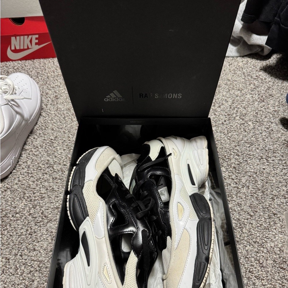 Adidas Raf Simons Black and White Sneakers